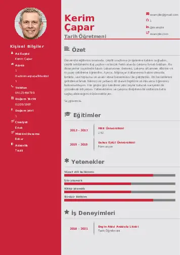 Tarih Öğretmeni Cv Örnekleri cv indir